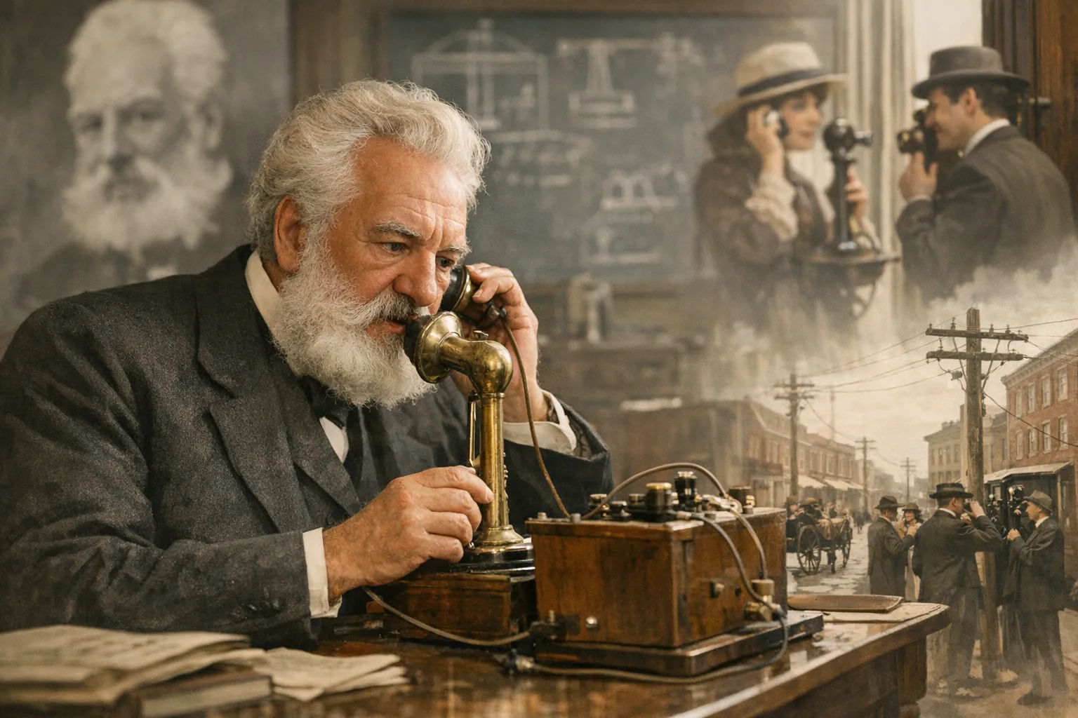 The Invention of the Telephone by Alexander Graham Bell and Its Revolutionary Impact on Communication and Society cover